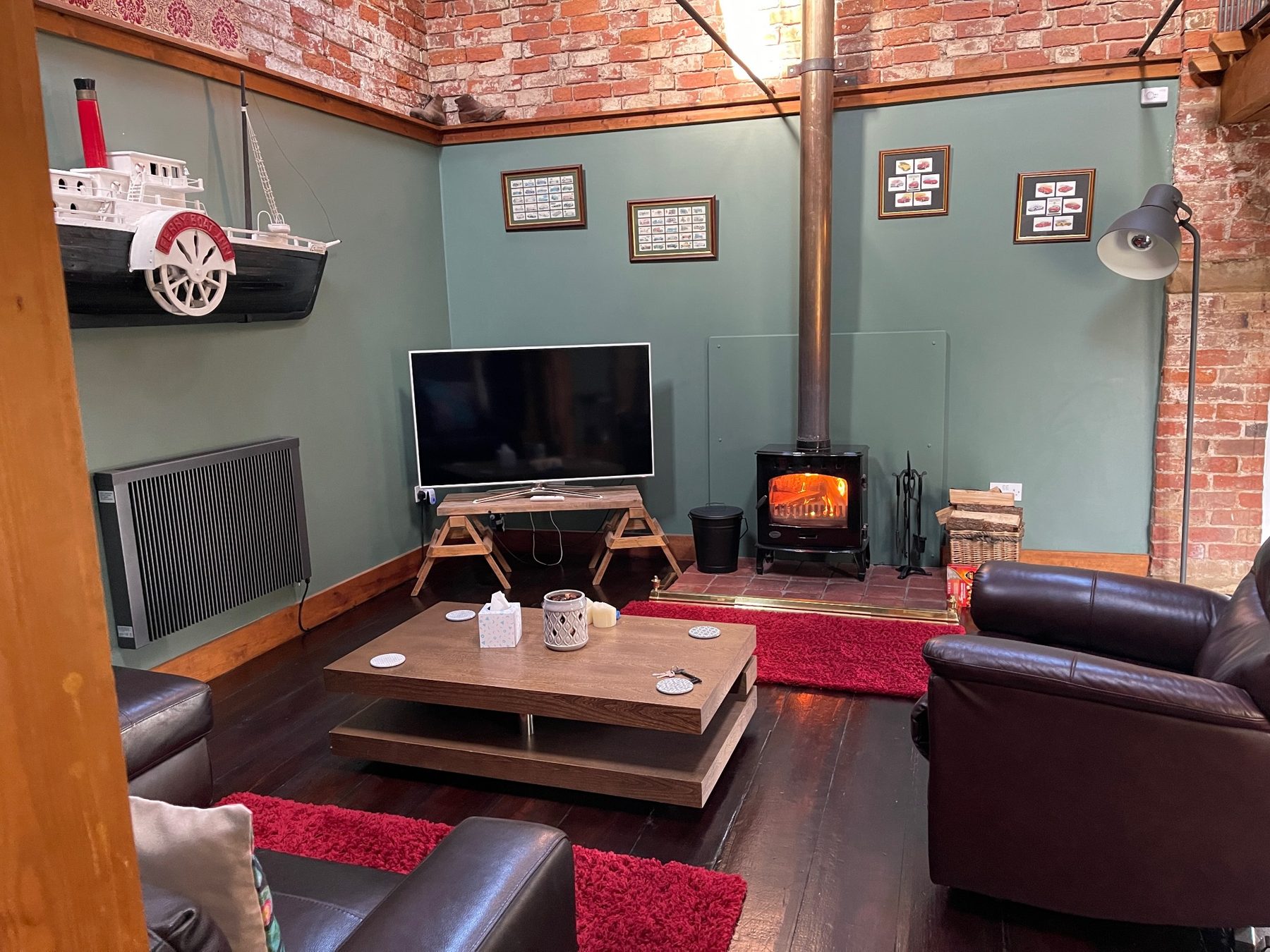 Barn lounge with 75 inch TV